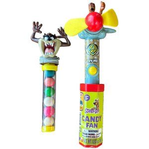 Set of 2 Scooby Doo and Tasmanian Candy Dispensers Plastic